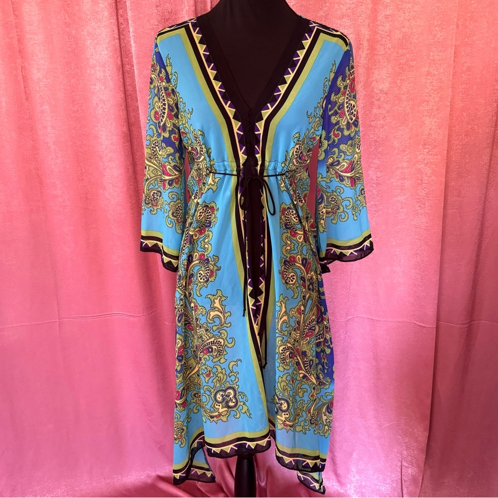Sheer boho tunic dress by Rubber Ducky. SZ S